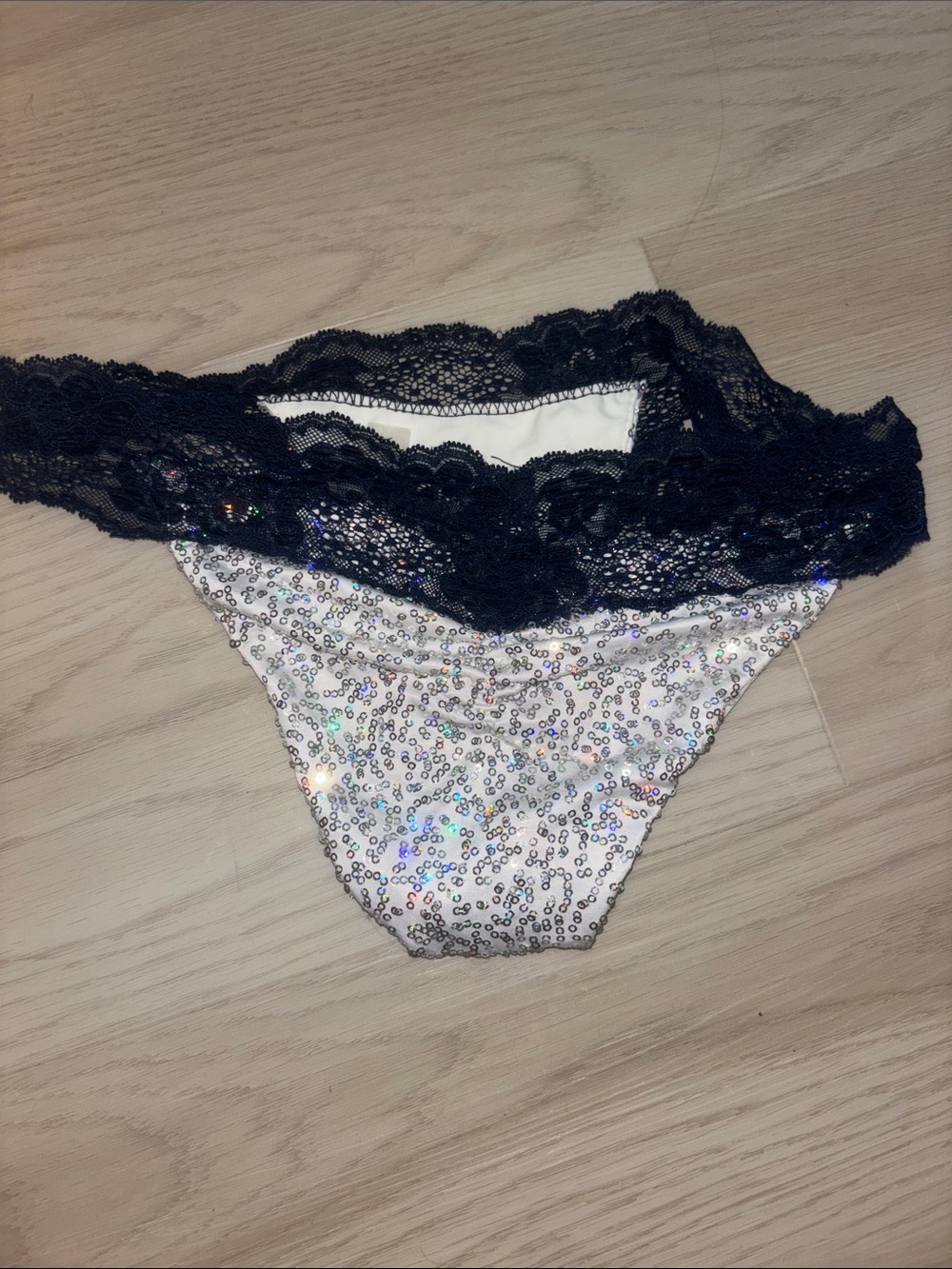 Beach Bunny Lady Lace Sequin White Bikini Bottom